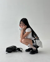 Kawai Punching Eyelet Cropped Blouse