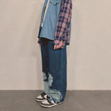 bleach denim pants_blue