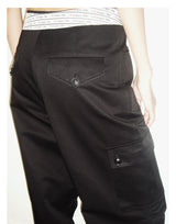 rirri SS24 Cotton-Tencel Relaxed Cargo Pants with All-Over Print in Black