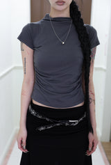 Half neck shirring T (3color)
