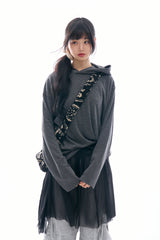 Grave stretch rib hoodie