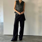 Button Leather Vest - 2colors