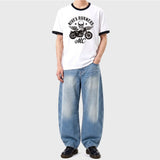 エッセンシャルスタンダード半袖リンガーTシャツ モーターサイクル ホワイト
