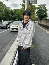 ウェスト セミクロップド ジップアップ フーディ