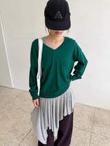 v neck loose knit top