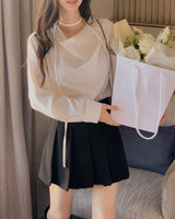 Saret Drapre Tie Blouse