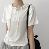 ファイン Vネック バートン フーデッド ショートスリーブ Tシャツ (3 colors)