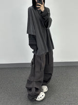 layered pigment stripe long sleeve