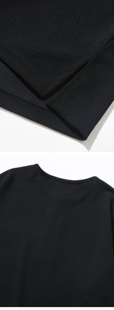 ヘンリーネック長袖Tシャツ_ブラック