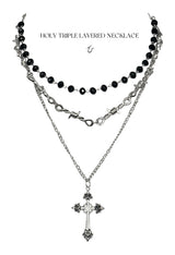 [set] holy triple layered necklace