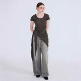 Washed Denim Pants