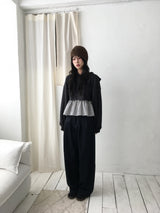 Plaid Frill Hoodie Tee