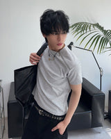 Cor zipper slim short-sleeve tee