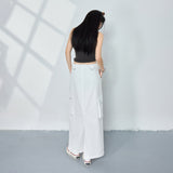 Utility Pocket H-Line Cargo Midi Skirt