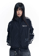 Dirty Nylon Piping Track Jacket - Black