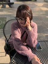 イヤーズボカシラウンドシックルーズフィットニット