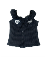 LMpatch frillblouse(black)