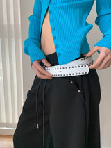 Chewing Ribbed Button Round Neck Long Sleeve Cardigan