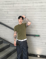 No.1801 J pigment KNIT half T