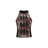2025 Spring/Summer New Leopard Print Double Mesh Splicing Sleeveless Tank Top