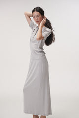 Jersey botton round (Beige)