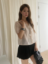 Cascade ruffle blouse