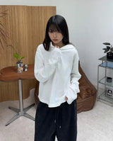 オフ ワッフル ヘンリーネック フーディー