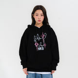 DIZZY CAT HOOD TEE-BLACK
