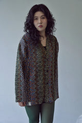 BOUCLE BOHEMIAN HERITAGE CARDIGAN (Black)