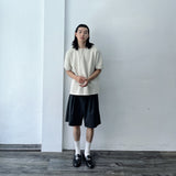 Charcoal Draped Stripe Shorts
