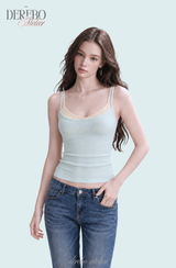 ミントレモンレイヤードスリーブレスTシャツ