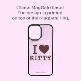 Heart hime rose phone case - black glass - magsafe