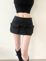 1442. Cargo pocket zipper mini sk-pt (3color)