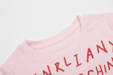 グラフィックレタリングドローイングクロップTシャツ 232406609