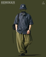 SN Non Fade デニムハーフシャツ