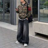 [Unisex] no.69 オーバーサイズ カモ フーディー ジップアップ