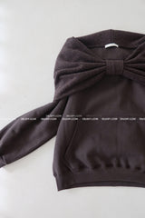 Ribbon off-shoulder oversized fit sweatshirt