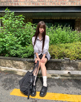 Suhi Rivet ポケットストラップルーズフィットロングスリーブシャツ
