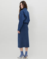 オーナメントプリントコーデュロイスカート [NAVY]