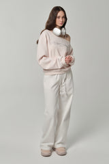 09 Numbering straight pants, White