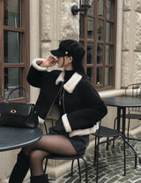 [BELLIDE MADE] Dave, suede cropped mouton jacket