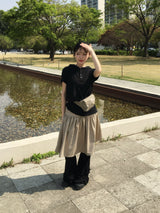 ゴーデヘンリーネックフーデッドショートスリーブTシャツ(5c)