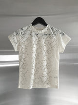 Floral Punching Lace Short Sleeve Tee