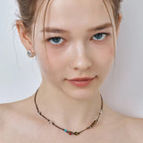 ボヘミアン ミックス ストーン ストリング ネックレス
