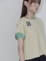 BUTTON DOUBLE SLEEVE T (YELLOW)