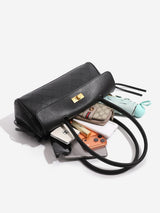 Vintage Shining Quilted Baguette Shoulder Bag
