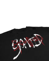 ゴーテッドカッティングオーバーサイズTシャツ(ブラック)