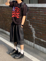 Layered Stitched Bermuda Pants