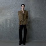 LACE-UP SHIRDIGAN: KHAKI