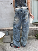 [SET UP가능] Kitch slit denim Top 